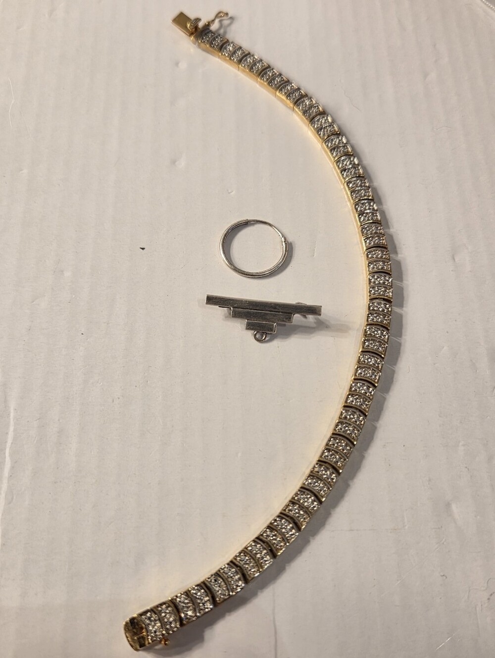 Sterling Silver Gold Top Bracelet And Scrap